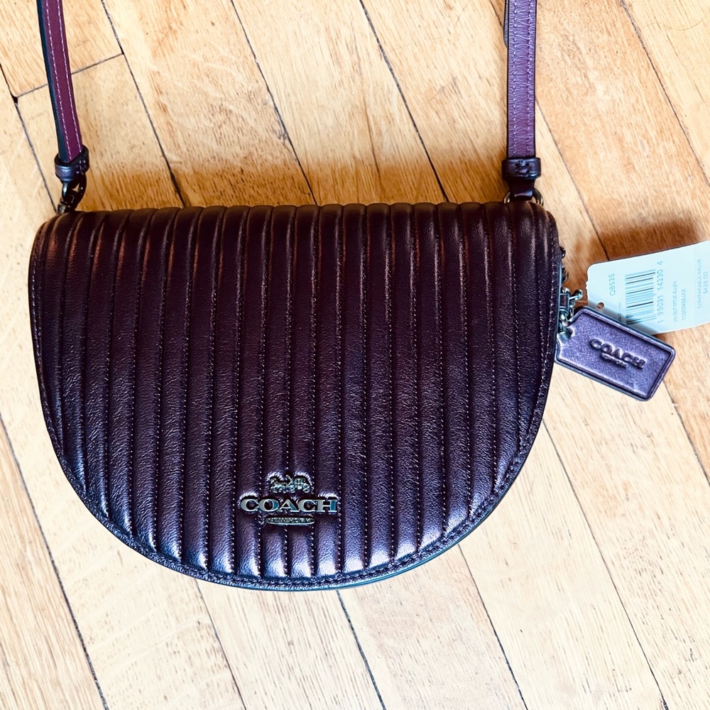 NWT COACH Ellen Quilted Crossbody Bag in Metallic Crimson - FREE SHIPPING!